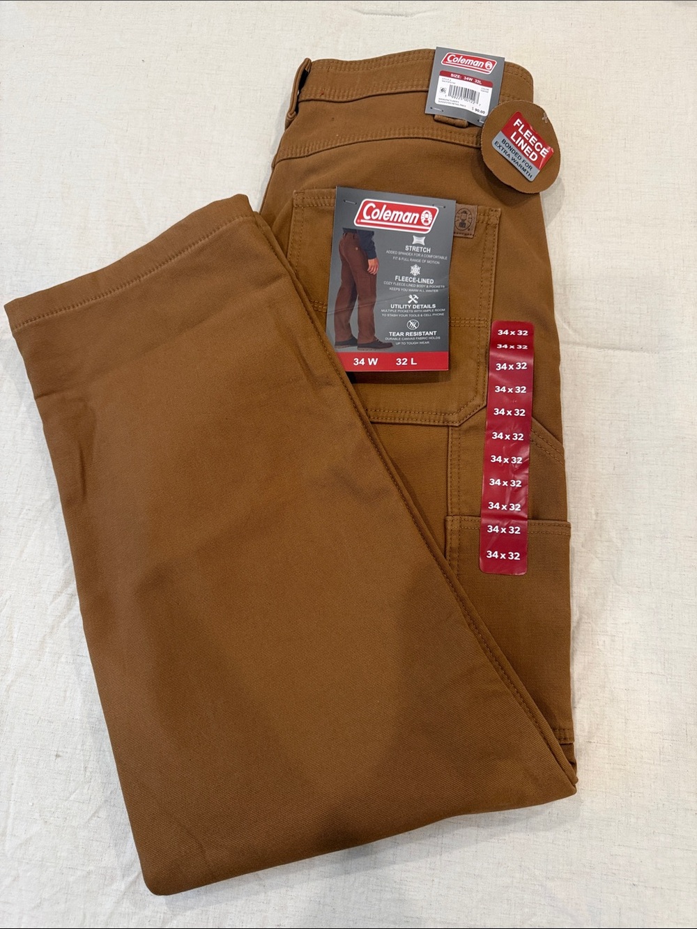 Coleman Men's Chore Pants in Brown Tan